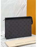 (RAYA PROMO) (LIKE NEW) MICROCHIP LOUIS VUITTON POCHETTE VOYAGE MM IN GREY MONOGRAM ECLIPSE CANVAS -FULL SET-