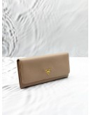 PRADA LONG FLAP WALLET IN BEIGE SAFFIANO LEATHER