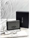 (LIKE NEW) PRADA FLAP CARD HOLDER WITH CHAIN IN BLACK SATIN WITH CRYSTALS -FULL SET-