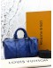 (LIKE NEW) LOUIS VUITTON KEEPALL BANDOULIERE 25 IN RACING BLUE MONOGRAM TAURILLON LEATHER -FULL SET-