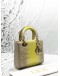 CHRISTIAN DIOR SMALL LADY DIOR IN METALLIC GOLD WITH YELLOW OMBRE LIZARD LEATHER 