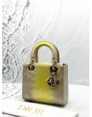 CHRISTIAN DIOR SMALL LADY DIOR IN METALLIC GOLD WITH YELLOW OMBRE LIZARD LEATHER 