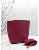 CELINE SMALL SANGLE BUCKET BAG IN RUBY RED LEATHER