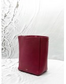 CELINE SMALL SANGLE BUCKET BAG IN RUBY RED LEATHER