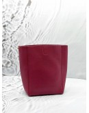 CELINE SMALL SANGLE BUCKET BAG IN RUBY RED LEATHER