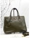 PRADA GALLERIA LARGE DOUBLE ZIP TOTE BAG IN ARMY GREEN SAFFIANO LEATHER