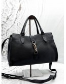 GUCCI JACKIE O TOTE BAG IN BLACK LEATHER 