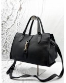 GUCCI JACKIE O TOTE BAG IN BLACK LEATHER 