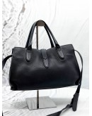 GUCCI JACKIE O TOTE BAG IN BLACK LEATHER 