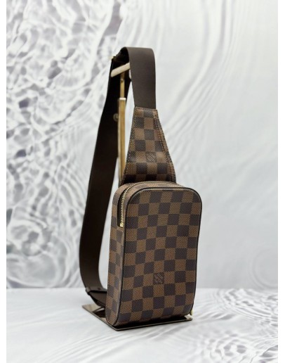 (LIKE NEW) LOUIS VUITTON GERONIMOS CROSSBODY BAG IN BROWN DAMIER EBENE CANVAS