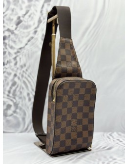 (LIKE NEW) LOUIS VUITTON GERONIMOS CROSSBODY BAG IN BROWN DAMIER EBENE CANVAS