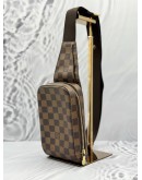(LIKE NEW) LOUIS VUITTON GERONIMOS CROSSBODY BAG IN BROWN DAMIER EBENE CANVAS