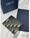 (LIKE NEW) 2026 CHRISTIAN DIOR SADDLE CARD HOLDER IN BLACK GRAINED CALFSKIN MARQUETRY WITH BEIGE AND BLACK DIOR OBLIQUE JACQUARD -FULL SET-