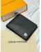 (LIKE NEW) 2026 MICROCHIP LOUIS VUITTON MULTIPLE WALLET IN BLACK TAIGA LEATHER -FULL SET-