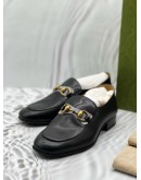 (LIKE NEW) GUCCI JORDAN HORSEBIT LOAFERS SIZE 37 IN BLACK LEATHER -FULL SET-