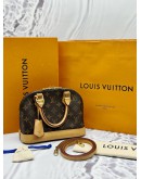 LOUIS VUITTON ALMA BB IN BROWN MONOGRAM CANVAS -FULL SET-