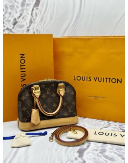 LOUIS VUITTON ALMA BB IN BROWN MONOGRAM CANVAS -FULL SET-