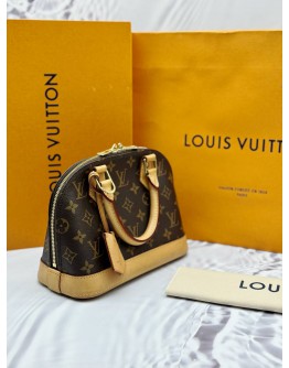 LOUIS VUITTON ALMA BB IN BROWN MONOGRAM CANVAS -FULL SET-