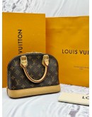 LOUIS VUITTON ALMA BB IN BROWN MONOGRAM CANVAS -FULL SET-