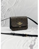COACH BRYNN CROSSBODY BAG IN BROWN CC SIGNATURE CANVAS WITH BLACK LEATHER 
