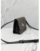 COACH BRYNN CROSSBODY BAG IN BROWN CC SIGNATURE CANVAS WITH BLACK LEATHER 