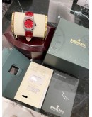 (UNUSED) 2009 AUDEMARS PIGUET ROYAL OAK OFFSHORE LADIES REF 77151 RED DIAL 30MM AUTOMATIC WATCH -FULL SET-