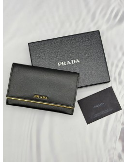 (RAYA PROMO) PRADA CARD CASE WALLET IN BLACK SAFFIANO LEATHER