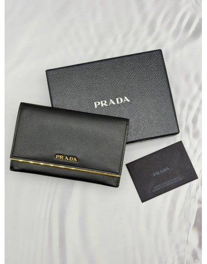 (RAYA PROMO) PRADA CARD CASE WALLET IN BLACK SAFFIANO LEATHER