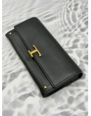 (RAYA PROMO) TOD’S T TIMELESS LONG FLAP WALLET IN BLACK LEATHER 