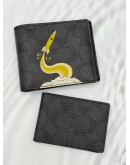 (RAYA PROMO) COACH MULTIPLE WALLET IN BLACK CC SIGNATURE CANVAS WITH ROCKET TRIUMPH MOTIF
