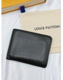 (RAYA PROMO) LOUIS VUITTON MULTIPLE WALLET IN BLACK TAIGA LEATHER -FULL SET-