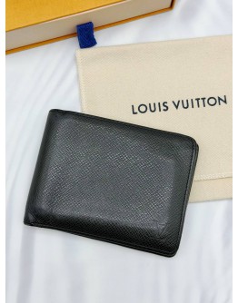 (RAYA PROMO) LOUIS VUITTON MULTIPLE WALLET IN BLACK TAIGA LEATHER -FULL SET-