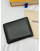 (RAYA PROMO) LOUIS VUITTON MULTIPLE WALLET IN BLACK TAIGA LEATHER -FULL SET-