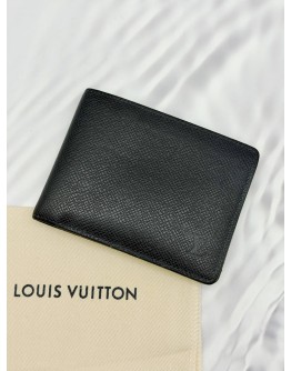 (RAYA PROMO) LOUIS VUITTON MULTIPLE WALLET IN DARK BLUE TAIGA LEATHER 