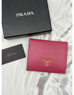 (RAYA PROMO) PRADA TRI-FOLD WALLET IN PINK SAFFIANO LEATHER 