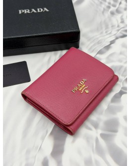 (RAYA PROMO) PRADA TRI-FOLD WALLET IN PINK SAFFIANO LEATHER 