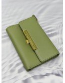 (RAYA PROMO) BRAUN BUFFEL TRI-FOLD WALLET IN LIGHT OLIVE GREEN LEATHER 