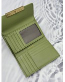 (RAYA PROMO) BRAUN BUFFEL TRI-FOLD WALLET IN LIGHT OLIVE GREEN LEATHER 