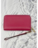 (RAYA PROMO) (LIKE NEW) MICHAEL KORS ZIP AROUND SMALL WALLET IN PINK LEATHER 