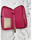 (RAYA PROMO) (LIKE NEW) MICHAEL KORS ZIP AROUND SMALL WALLET IN PINK LEATHER 