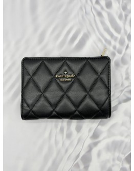 (RAYA PROMO) (LIKE NEW) KATE SPADE CAREY COMPACT WALLET IN BLACK LEATHER 