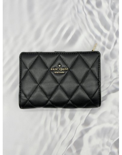 (RAYA PROMO) (LIKE NEW) KATE SPADE CAREY COMPACT WALLET IN BLACK LEATHER 