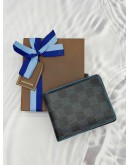 (RAYA PROMO) LOUIS VUITTON MULTIPLE WALLET IN BLACK WITH BLUE DAMIER GRAPHITE CANVAS -FULL SET-