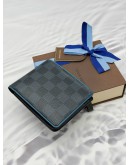 (RAYA PROMO) LOUIS VUITTON MULTIPLE WALLET IN BLACK WITH BLUE DAMIER GRAPHITE CANVAS -FULL SET-