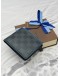 (RAYA PROMO) LOUIS VUITTON MULTIPLE WALLET IN BLACK WITH BLUE DAMIER GRAPHITE CANVAS -FULL SET-