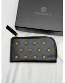 (RAYA PROMO) VERSACE MEDUSA STUDDED CARD CASE IN BLACK LEATHER -FULL SET-