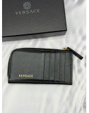 (RAYA PROMO) VERSACE MEDUSA STUDDED CARD CASE IN BLACK LEATHER -FULL SET-