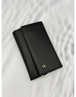 (RAYA PROMO) AIGNER 6 KEY HOLDER IN BLACK LEATHER 