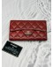 (RAYA PROMO) CHANEL CLASSIC FLAP WALLET IN BURGUNDY LAMBSKIN LEATHER 