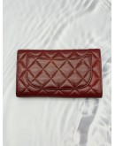 (RAYA PROMO) CHANEL CLASSIC FLAP WALLET IN BURGUNDY LAMBSKIN LEATHER 